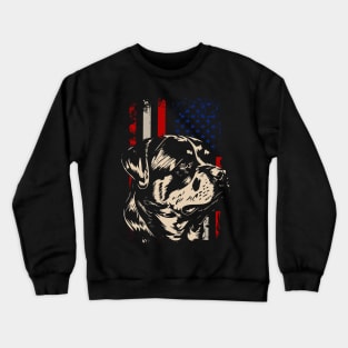 Urban Rottweiler American Flag Talk Triumph for Dog Enthusiasts Crewneck Sweatshirt